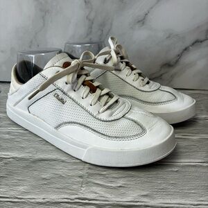 OluKai Kilea Women's White Court Leather Sneakers Shoes Size 8